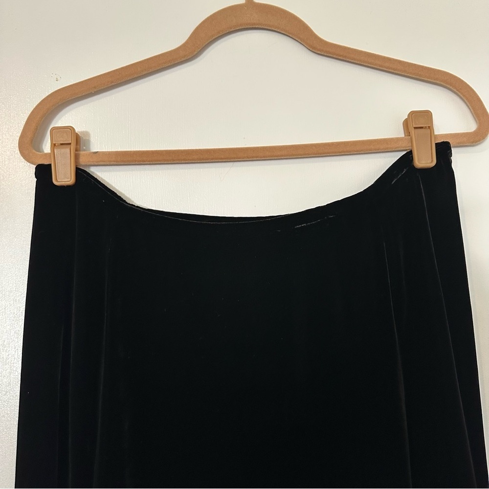 Eileen Fisher Silk Blend Velvet A Line Skirt Womens Large Black - Picture 3 of 8